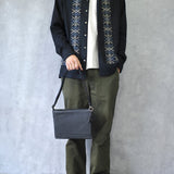 【MATTE】ソフトレザー 横型フラップショルダー SKB-MT06