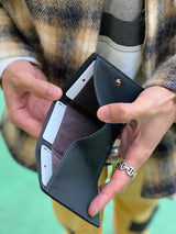 【GENDER】シュリンクレザー 三つ折りウォレット SKW-020GD4