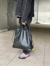 【FIT】WATERPROOFレザー 2WAY巾着バッグL SKB-021FT7