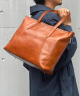 【REVALUE】ベジタブルタンニンレザー サイドポケットトートバッグ SKB-020RV1